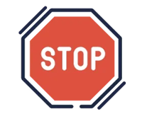 Line icon of red stop sign