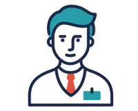Icon depicting knowledgeable staff with legal experience